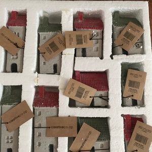 Creative co-op 10 Piece Cement Houses Set